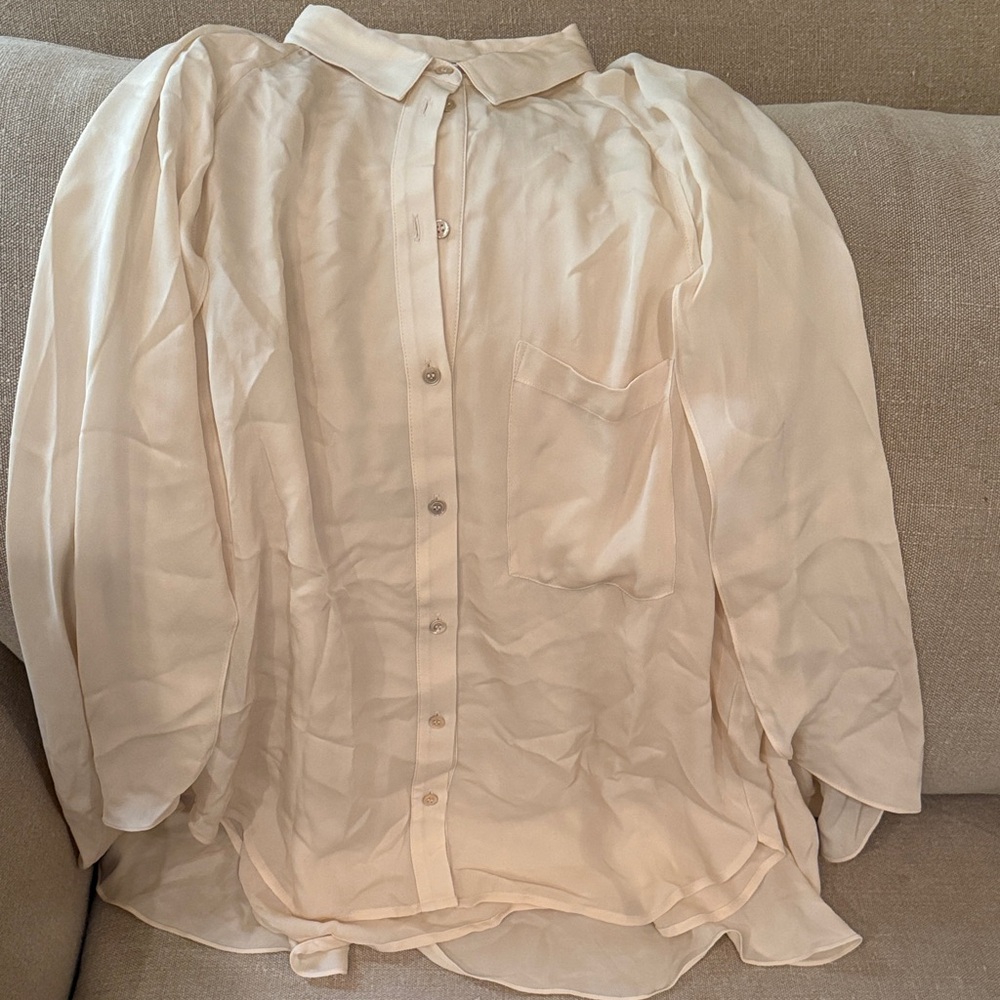 Haute Hippie Cream Button-Up Blouse